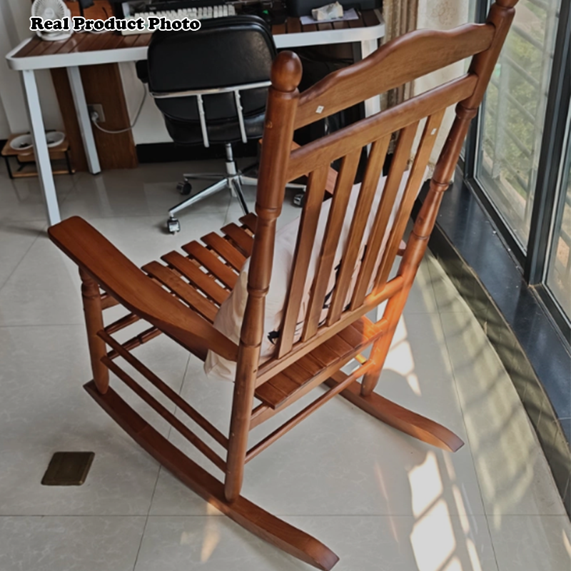 Mecedora curva de madera de álamo, elegante, moderna y minimalista, con respaldo y reposabrazos ergonómicos para sala de estar