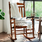 Mecedora curva de madera de álamo, elegante, moderna y minimalista, con respaldo y reposabrazos ergonómicos para sala de estar