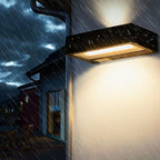 Outdoor Aluminum Alloy Glass Solar Remote Control Timing LED Wall Sconce Lamp
