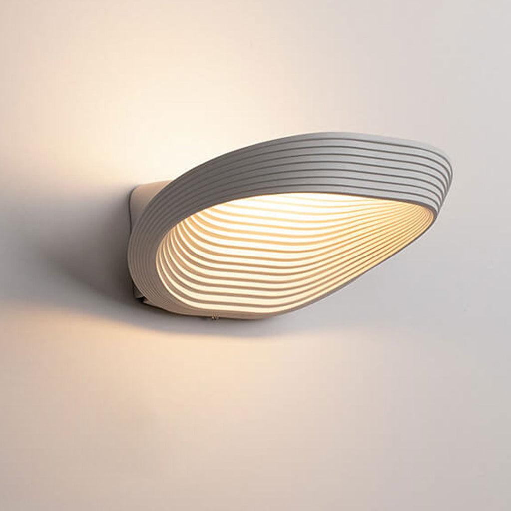 Modern Minimalist Fluted LED Wall Sconce Curved Shell Acrylic Lamp for Bedroom and Living Room