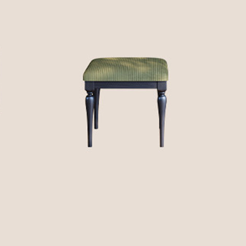 Traditional French-Style Dressing Stool with Corduroy Upholstery and Solid Ash Wood Frame – Elegant Vanity Stool for the Bedroom