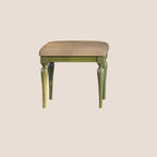 Traditional French-Style Dressing Stool with Corduroy Upholstery and Solid Ash Wood Frame – Elegant Vanity Stool for the Bedroom