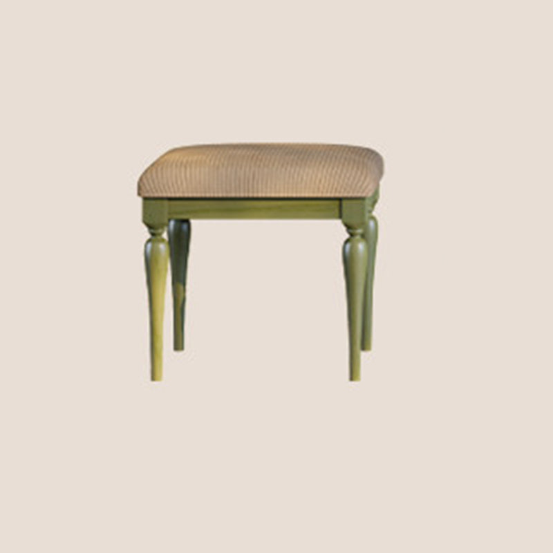 Traditional French-Style Dressing Stool with Corduroy Upholstery and Solid Ash Wood Frame – Elegant Vanity Stool for the Bedroom