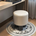 Modern Minimalist Three-Leg Vanity Stool with PU Leather, Velvet Sherpa Fabric, and Soft-Edge Finish – Perfect for the Bedroom