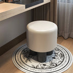 Modern Minimalist Three-Leg Vanity Stool with PU Leather, Velvet Sherpa Fabric, and Soft-Edge Finish – Perfect for the Bedroom