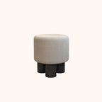 Modern Minimalist Three-Leg Vanity Stool with PU Leather, Velvet Sherpa Fabric, and Soft-Edge Finish – Perfect for the Bedroom