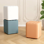 Contemporary Minimalist Solid Wood & Plywood-Framed Rectangular Upholstered Stool in Faux Leather – Low-Profile Entryway Seat