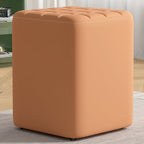 Contemporary Minimalist Solid Wood & Plywood-Framed Rectangular Upholstered Stool in Faux Leather – Low-Profile Entryway Seat