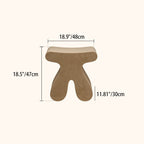 Sculptural Modern Minimalist Plywood & Velvet Rounded Low Stool for the Bedroom