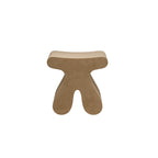 Sculptural Modern Minimalist Plywood & Velvet Rounded Low Stool for the Bedroom