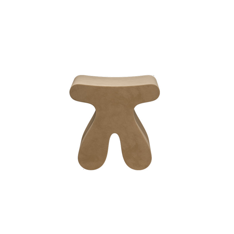 Sculptural Modern Minimalist Plywood & Velvet Rounded Low Stool for the Bedroom