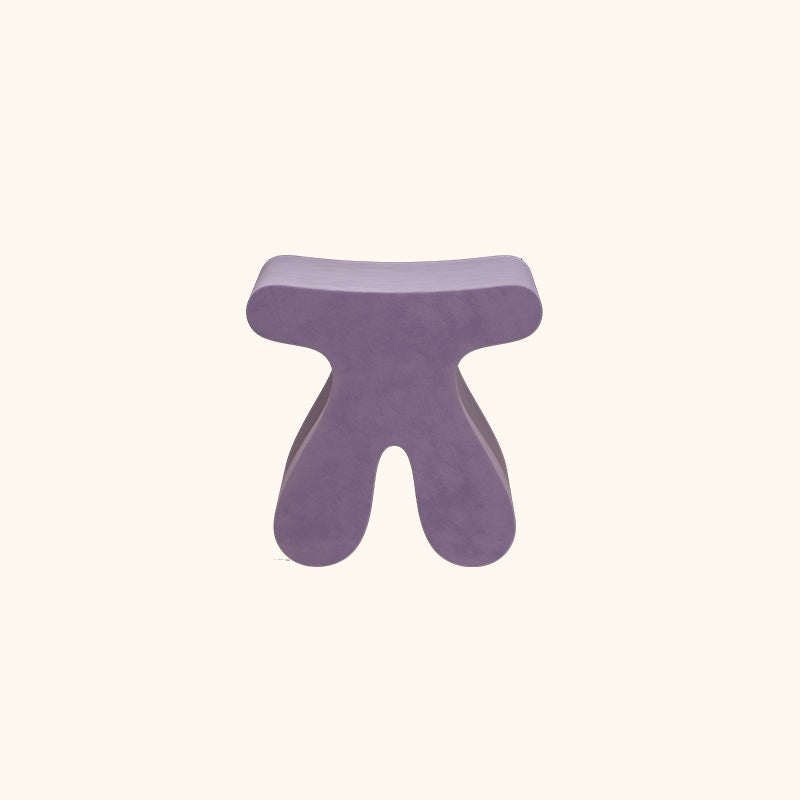 Sculptural Modern Minimalist Plywood & Velvet Rounded Low Stool for the Bedroom