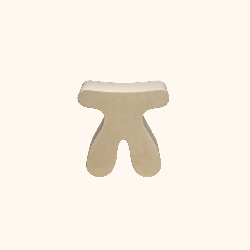 Sculptural Modern Minimalist Plywood & Velvet Rounded Low Stool for the Bedroom