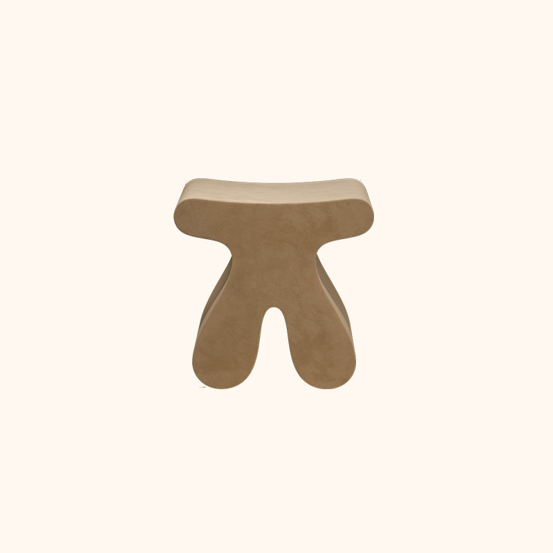 Sculptural Modern Minimalist Plywood & Velvet Rounded Low Stool for the Bedroom