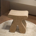 Sculptural Modern Minimalist Plywood & Velvet Rounded Low Stool for the Bedroom