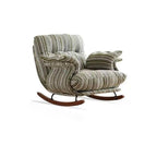 Lux Velvet Contemporary-Retro Rocking Chair with Iron & Wood Frame, Plush Upholstery, Armrests, and Reclining Function for Living Room