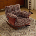 Lux Velvet Contemporary-Retro Rocking Chair with Iron & Wood Frame, Plush Upholstery, Armrests, and Reclining Function for Living Room