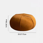 Contemporary Velvet Low Stool with Pumpkin-Shape Solid Wood Plywood Frame for Living Room & Entryway