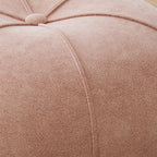 Contemporary Velvet Low Stool with Pumpkin-Shape Solid Wood Plywood Frame for Living Room & Entryway