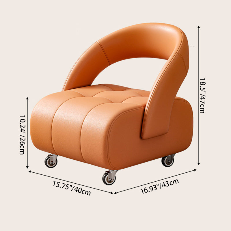 Sleek Modern Minimalist Faux Leather & Plywood Rectangular Low Stool with Backrest – Mobile Seating for Entryway & Living Room