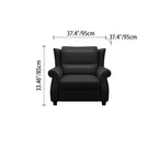 Luxurious Modern Leather Accent Chair with Solid Wood Frame, Ergonomic Backrest and Armrests — Ideal for Living Room or Bedroom