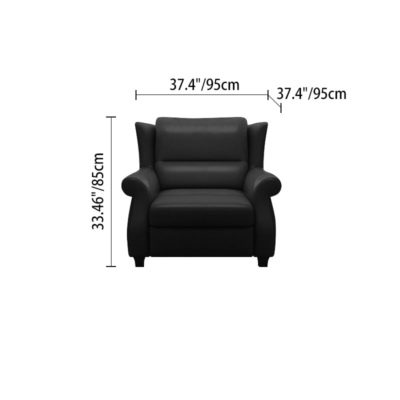 Luxurious Modern Leather Accent Chair with Solid Wood Frame, Ergonomic Backrest and Armrests — Ideal for Living Room or Bedroom