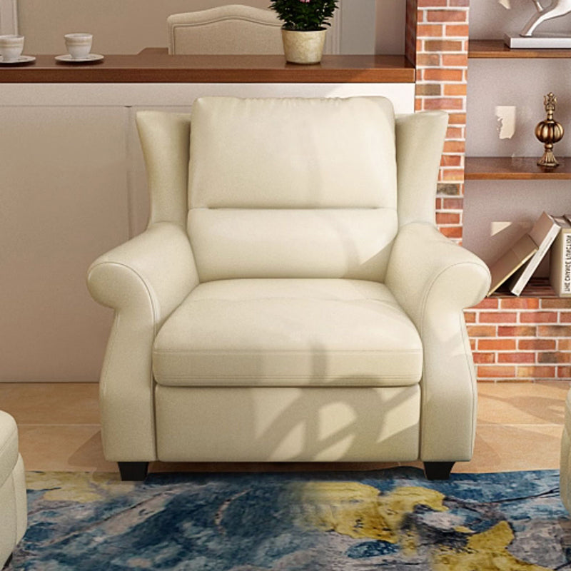 Luxurious Modern Leather Accent Chair with Solid Wood Frame, Ergonomic Backrest and Armrests — Ideal for Living Room or Bedroom