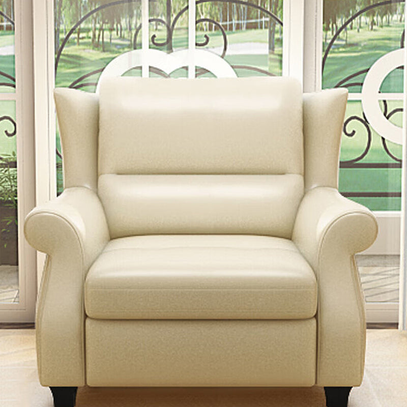 Luxurious Modern Leather Accent Chair with Solid Wood Frame, Ergonomic Backrest and Armrests — Ideal for Living Room or Bedroom