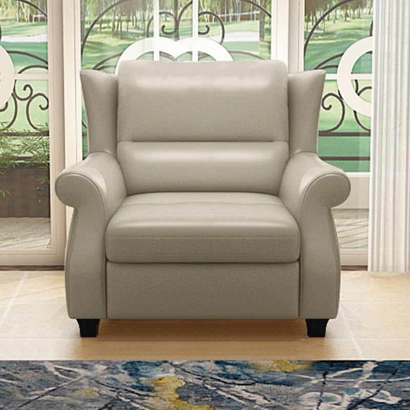 Luxurious Modern Leather Accent Chair with Solid Wood Frame, Ergonomic Backrest and Armrests — Ideal for Living Room or Bedroom