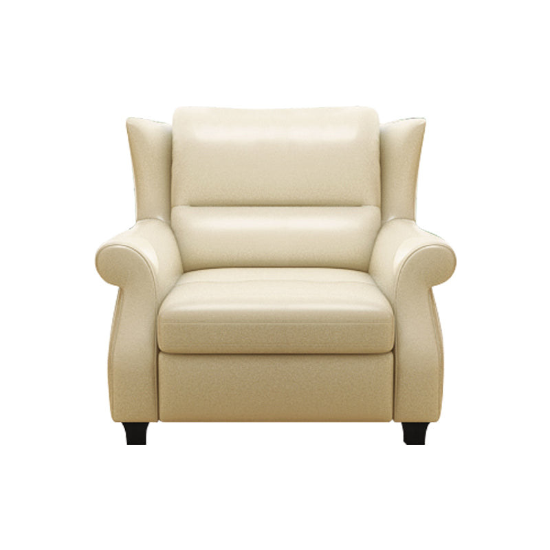 Luxurious Modern Leather Accent Chair with Solid Wood Frame, Ergonomic Backrest and Armrests — Ideal for Living Room or Bedroom