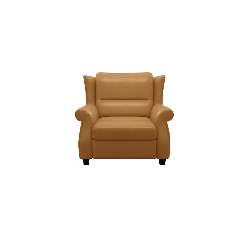 Luxurious Modern Leather Accent Chair with Solid Wood Frame, Ergonomic Backrest and Armrests — Ideal for Living Room or Bedroom