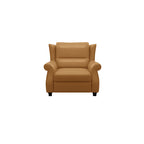 Luxurious Modern Leather Accent Chair with Solid Wood Frame, Ergonomic Backrest and Armrests — Ideal for Living Room or Bedroom