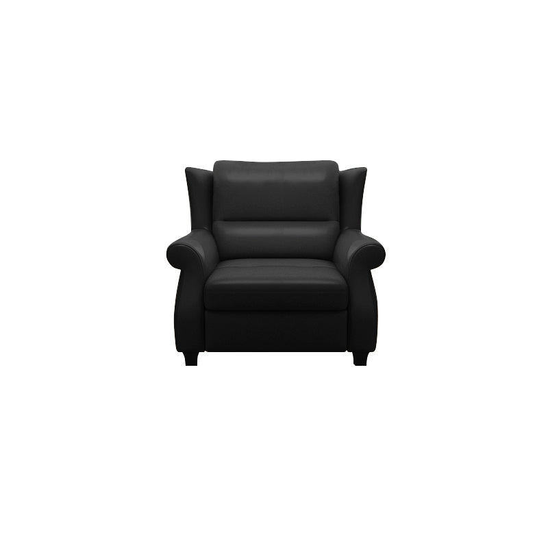 Luxurious Modern Leather Accent Chair with Solid Wood Frame, Ergonomic Backrest and Armrests — Ideal for Living Room or Bedroom