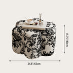 Stylish Sherpa Fabric Petal Stool with Solid Wood Base — Contemporary Low-Profile Accent for Living Room & Entryway