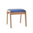 Taburete de tocador rectangular minimalista moderno de madera maciza con lino cómodo para dormitorio