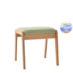 Taburete de tocador rectangular minimalista moderno de madera maciza con lino cómodo para dormitorio