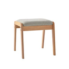 Taburete de tocador rectangular minimalista moderno de madera maciza con lino cómodo para dormitorio