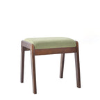 Taburete de tocador rectangular minimalista moderno de madera maciza con lino cómodo para dormitorio