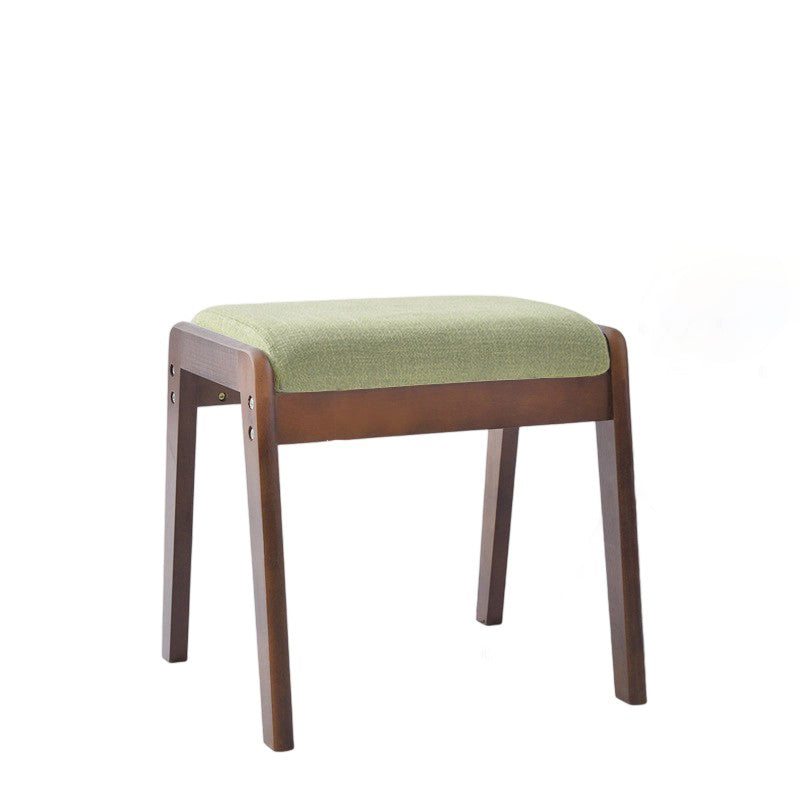 Taburete de tocador rectangular minimalista moderno de madera maciza con lino cómodo para dormitorio