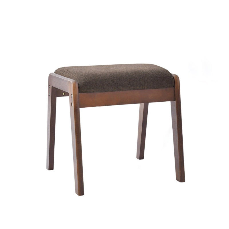 Taburete de tocador rectangular minimalista moderno de madera maciza con lino cómodo para dormitorio