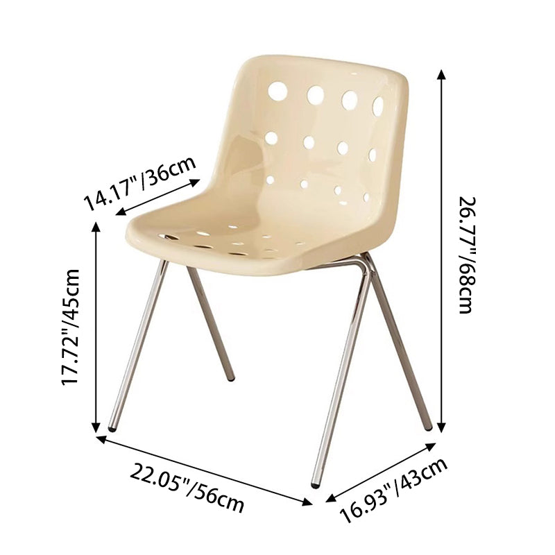 Silla de comedor moderna de diseño de queso de mediados de siglo de hierro forjado con respaldo de polipropileno para sala de estar y comedor