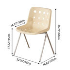 Silla de comedor moderna de diseño de queso de mediados de siglo de hierro forjado con respaldo de polipropileno para sala de estar y comedor