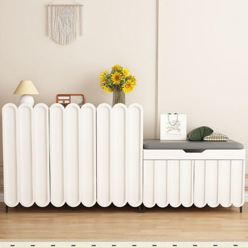 Contemporary Creative Scalloped Edge Rectangular Metal Eco-friendly Board Shoe Storage 4-Tier For Entryway