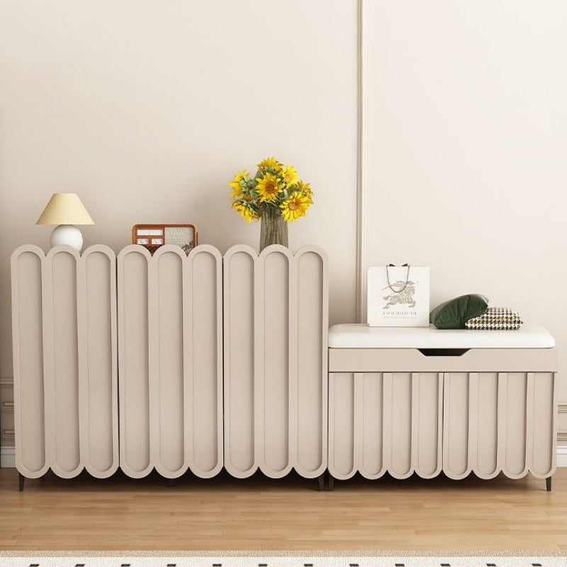 Contemporary Creative Scalloped Edge Rectangular Metal Eco-friendly Board Shoe Storage 4-Tier For Entryway