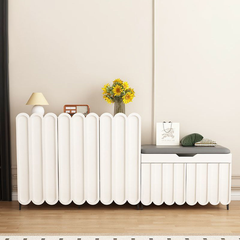 Contemporary Creative Scalloped Edge Rectangular Metal Eco-friendly Board Shoe Storage 4-Tier For Entryway
