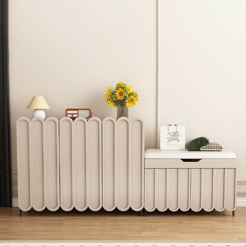 Contemporary Creative Scalloped Edge Rectangular Metal Eco-friendly Board Shoe Storage 4-Tier For Entryway