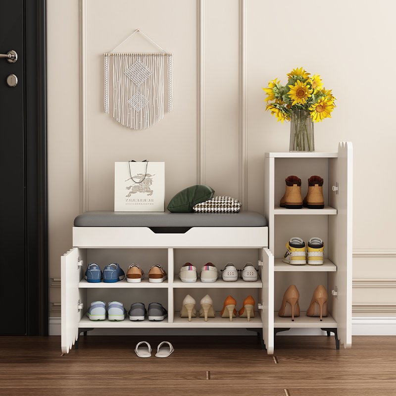 Contemporary Creative Scalloped Edge Rectangular Metal Eco-friendly Board Shoe Storage 4-Tier For Entryway
