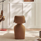 Contemporary Dog-Design Kids Stool in Brushed Velvet and Carbon Steel with Rotating Head for Living Room