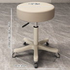 Taburete redondo moderno minimalista de piel sintética y nailon PP con altura ajustable, giratorio y ruedas para sala de estar y dormitorio