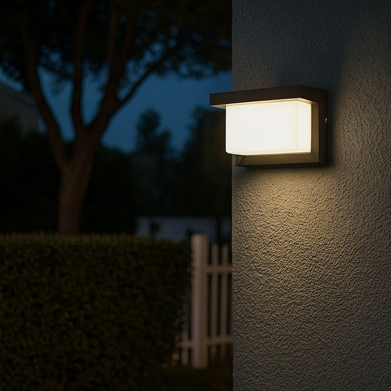 Lámpara de pared LED moderna, minimalista, impermeable, rectangular, de aluminio y acrílico, para exteriores, para jardines